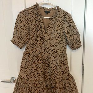 animal print babydoll j.crew minidress